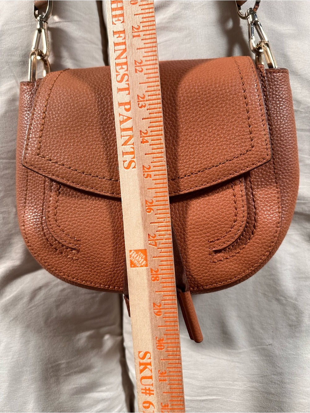 Marc Jacob’s Maverick Shoulder Bag Cognac Tan Leather Crossbody Coquette - Picture 3 of 16